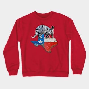 Armadillo Texas State Flag Map Crewneck Sweatshirt